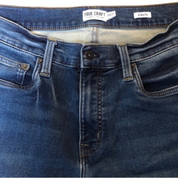 Men’s True Craft Originals Welcome 34x32 Athletic Fit Straight Jeans w/Stretch - Picture 4 of 9